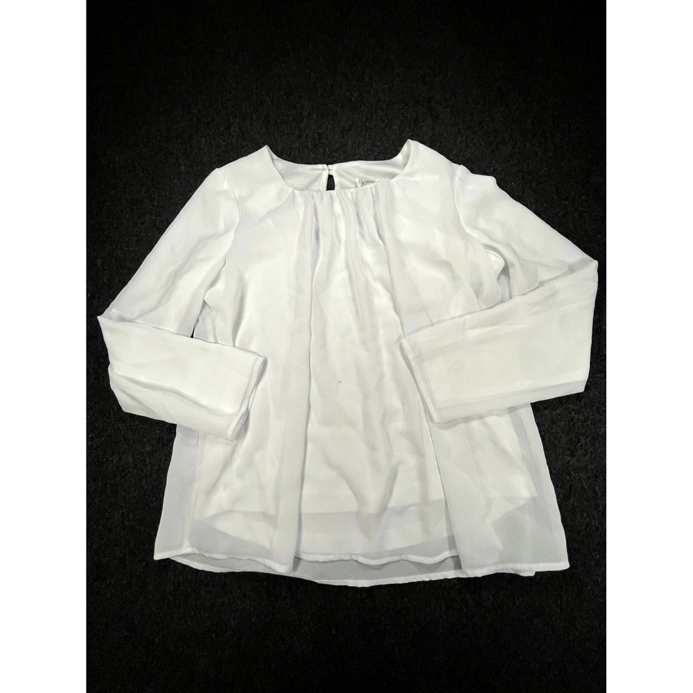 Vintage Jody California Sheer Blouse Top Womens White Long Sleeve Cottagecore